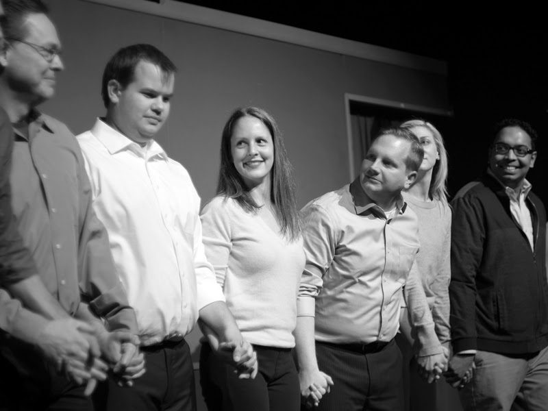 My ensemble taking a bow at The Second City.