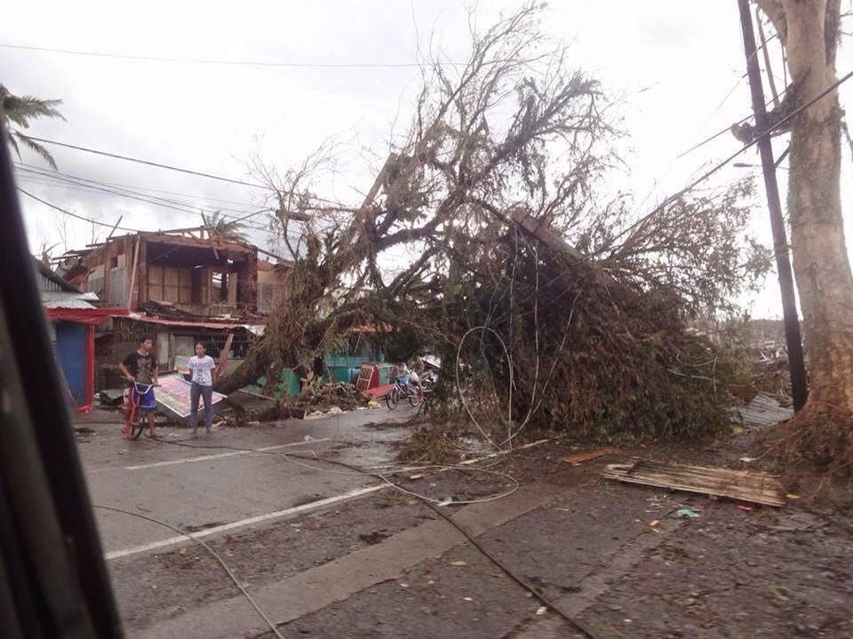 Destruction in Leyte after Yolanda.