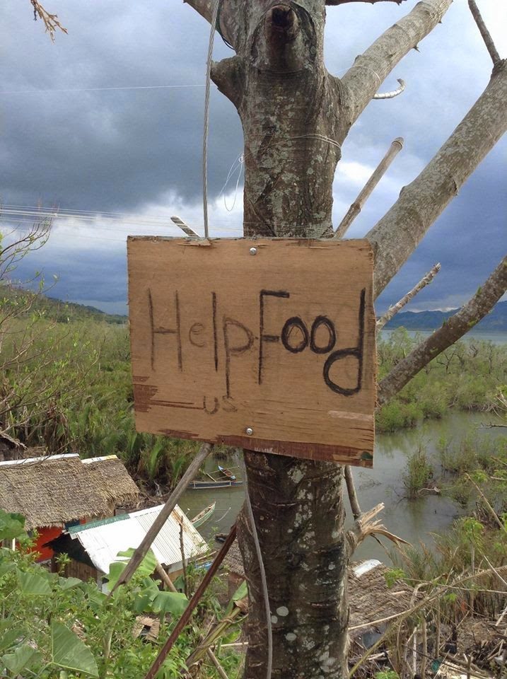 Passing supplies to survivors.