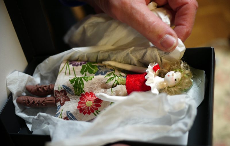 She brought two beautiful dolls handcrafted by the Tada’s, a gift to my mother...