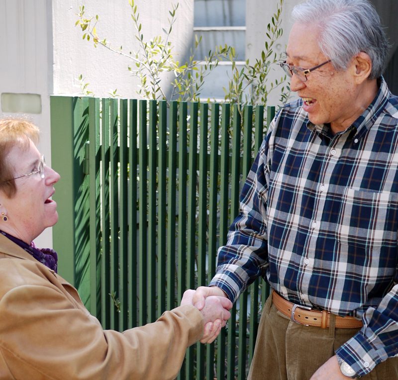 My mother and Kenichiro meeting for the first time...he was close to 6 feet tall! Their first meeting after such a long time must have seemed surreal...bringing back all sorts of teenage memories...in the blink of an eye...53 years later...