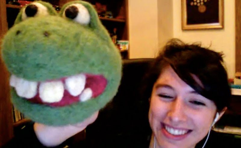 Instead of boring old mittens, Alex ended up creating a puppet that should star in Muppets from Space!! I was impressed, to say the least...how did she make the teeth, eyes, mouth, etc. I am still amazed.