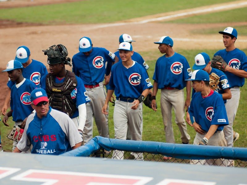 Austin with the Cubs RBI training team.