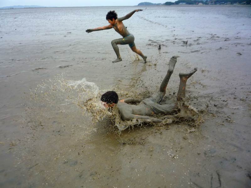 Body surfing...Korean style...that’ll clean your teeth out, Austin...not to mention other parts of your anatomy...