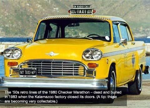Oh, yes...those iconic yellow Checker cabs...The Marathon Checker Cab ...made only in Kalamazoo...