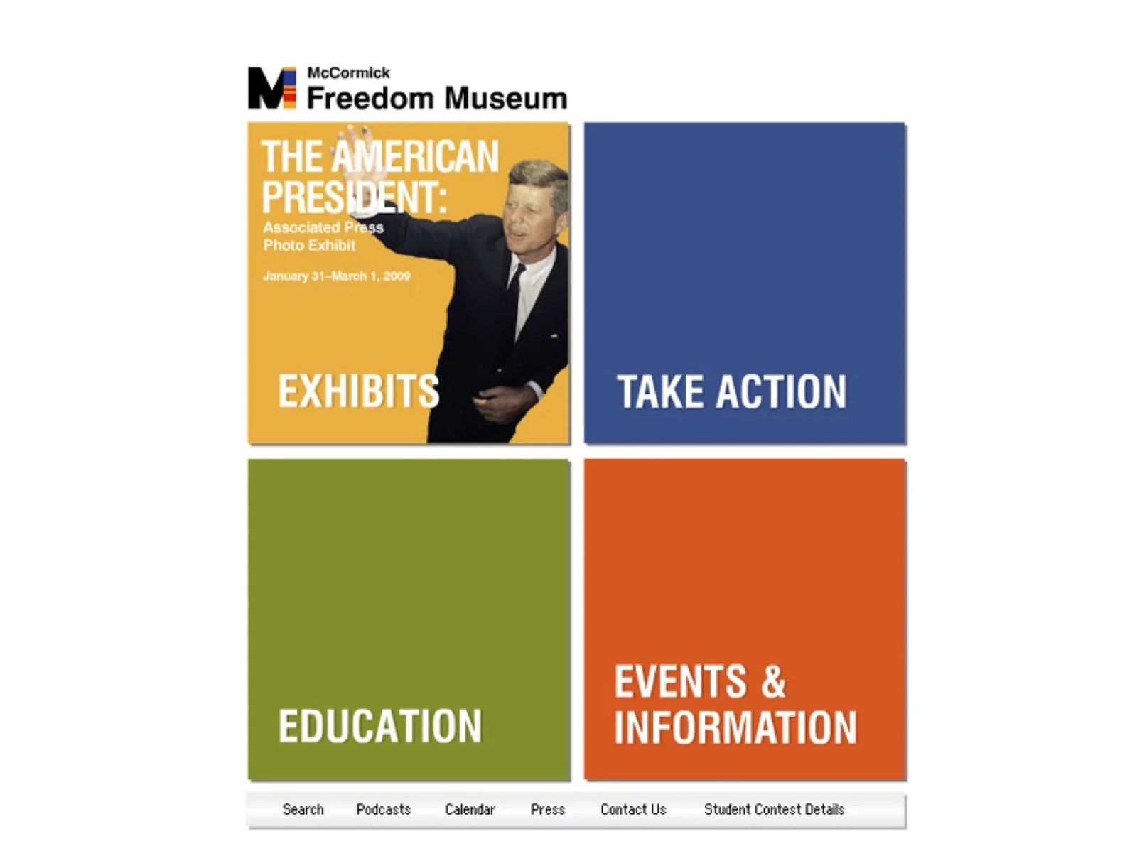 McCormick Tribune Freedom Museum… home screen.